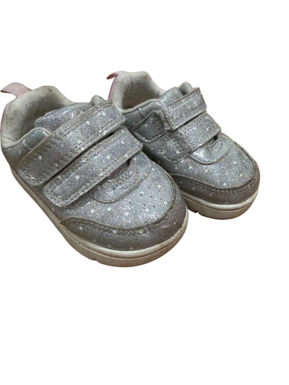 Carter's Glitter Silver Velcro Toddler Sneakers